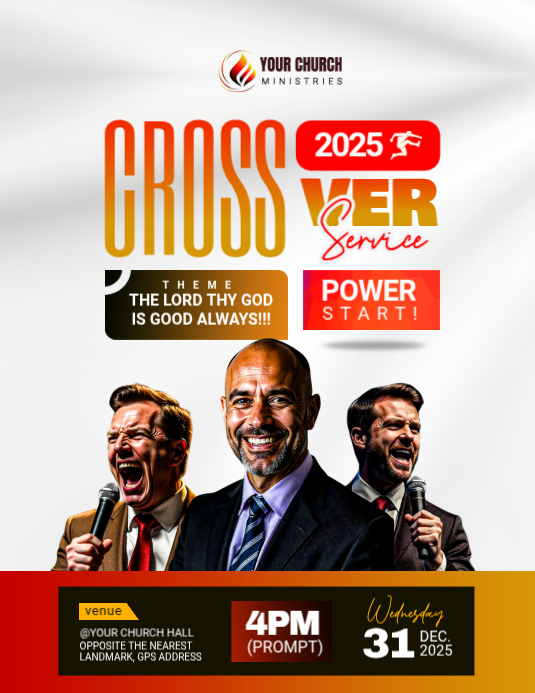 Church Crossover Service Flyers Template | PosterMyWall