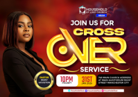 Red Crossover Church Service A4 Template