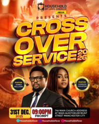 New Year Crossover Church Service Instagram Portrait Template