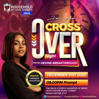 Rosa Cross Over Night Church Service Iphosti le-Instagram Template