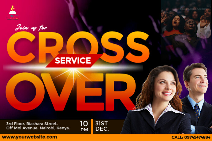 Crossover Night Design Poster template