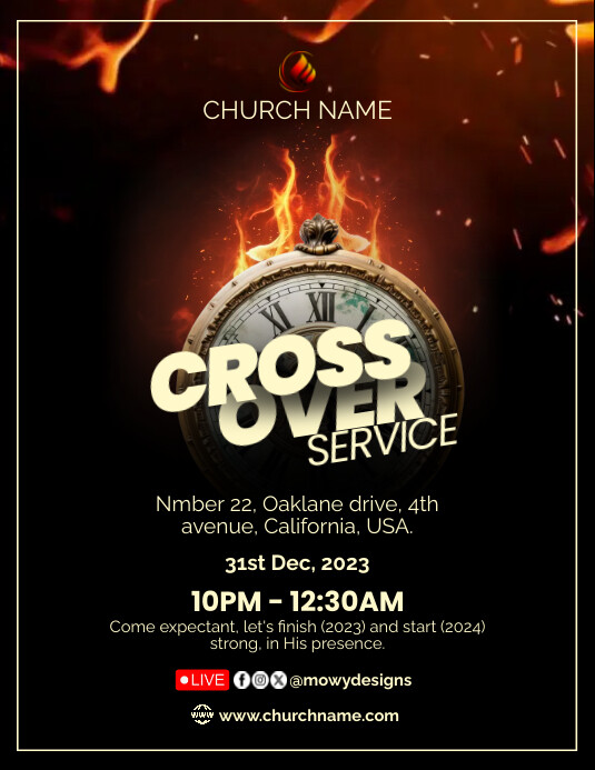 Crossover Service Church Flyer Template | PosterMyWall
