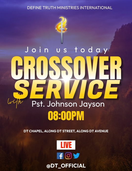 Crossover Service Flyer (US Letter) template