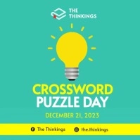 Crossword Puzzle Day Green and Yellow Video Instagram Post template