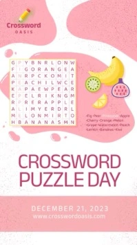 Crossword Puzzle Day Pink Instagram Story template