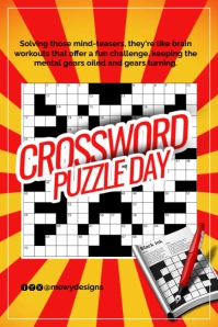 Crossword Puzzle Day Poster template