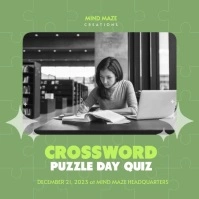 Crossword Puzzle Day Slideshow Green Publicação no Instagram template