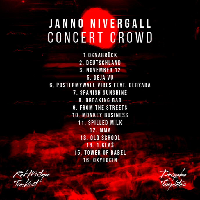 Crowd Abstract Red Mixtape Tracklist Template PosterMyWall