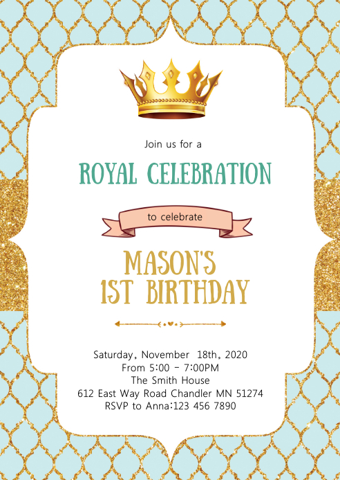Modele Prince Heritier Invitation De Fete Anniversaire Postermywall Modele Prince Heritier Invitation De Fete Anniversaire Postermywall