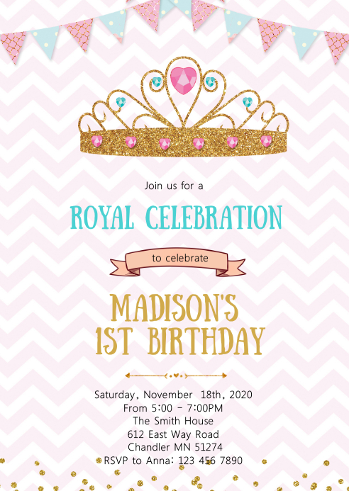 Princess Crown Invitation Template