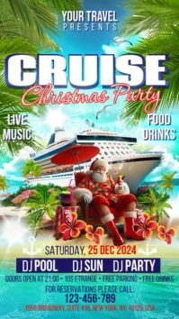 Cruise Christmas Party Digital Display (9:16) template