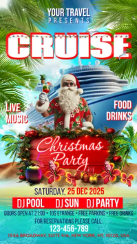 Cruise Christmas Party Pantalla Digital (9:16) template