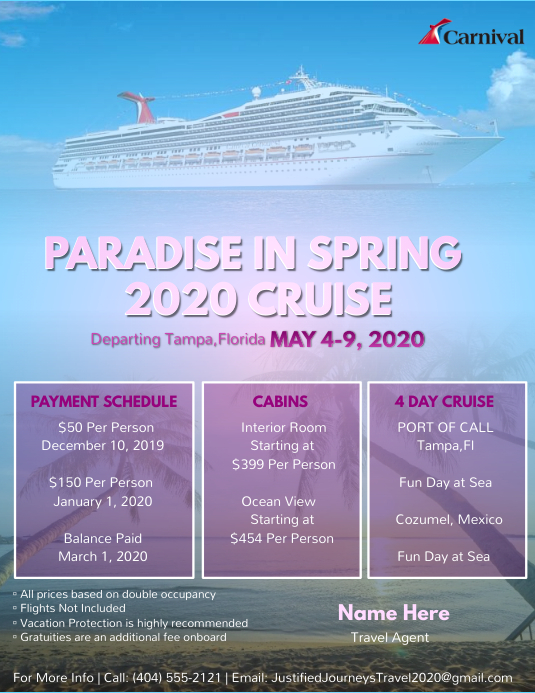 Cruise Flyer Løbeseddel (US Letter) template