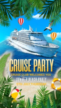 cruise party, summer, retail, event, party Instagram-Story template