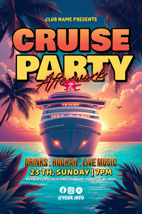 Cruise Party Poster Template | PosterMyWall