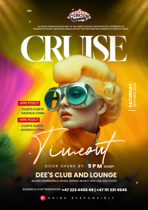 Cruise Timeout Party Poster Template | PosterMyWall