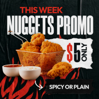 Crunchy Chicken Nuggets Weekly Promo - Urban Fast Food Special Offer Advertisement Instagram-bericht template