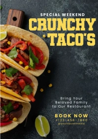 Crunchy Tacos Design Advertising A4 template
