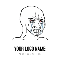 Crying Meme Face Logo Logótipo template