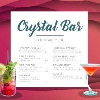 Red Minimal Cocktail Menu Template Persegi (1:1)