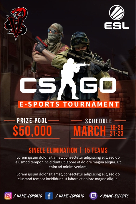 Plantilla de CSGO Tournament Poster | PosterMyWall