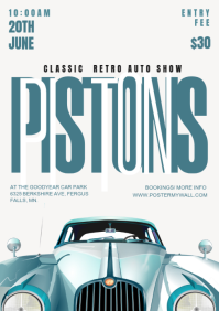 csh 1 White Vintage Classic Car Show A3 template