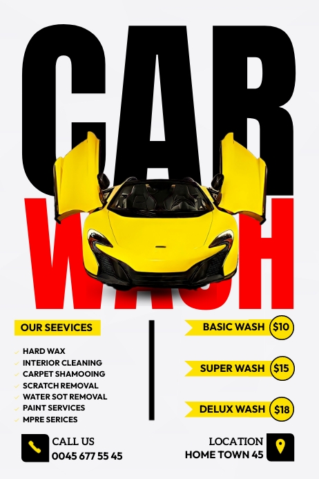 Csr wash poster Plakkaat template