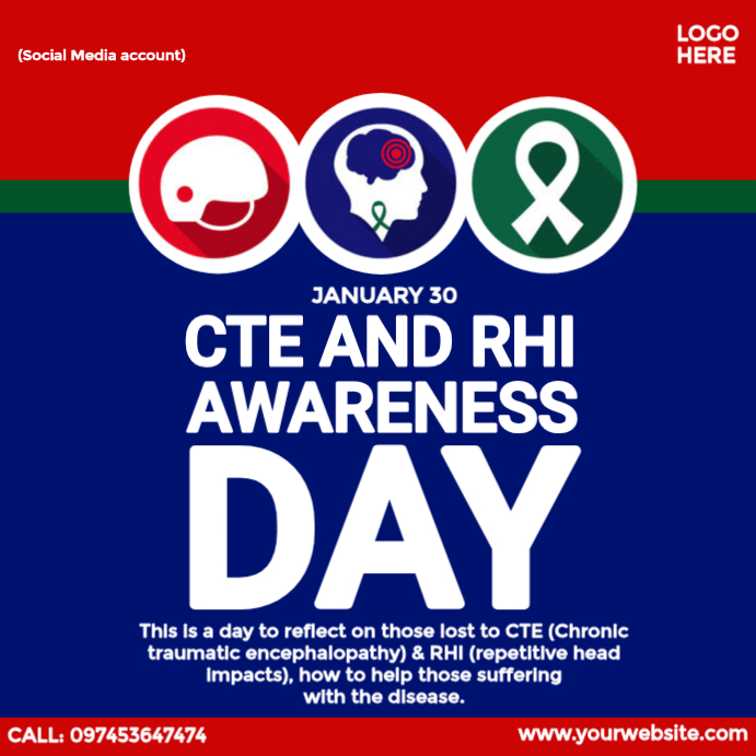 CTE and RHI Awareness Day Ad Template | PosterMyWall
