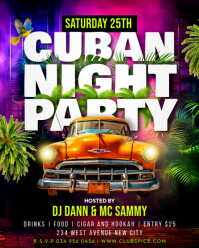 Cuban havana themed nights party event social media ad online poster maker editable flyer template Instagram Portrait