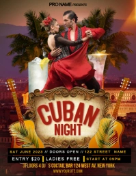 Cuban Night Party Volante (Carta US) template