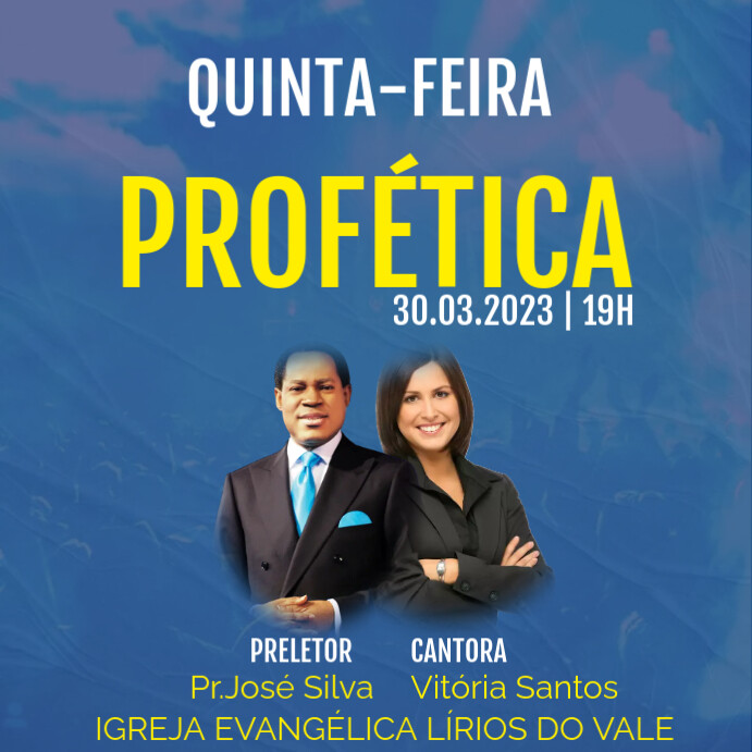 Culto, Quinta profética Instagram Post template