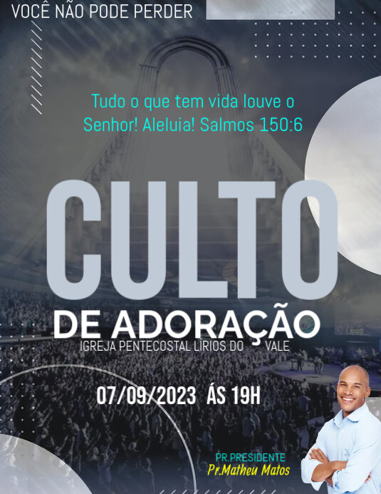 Culto de Adoração Ulotka (US Letter) template