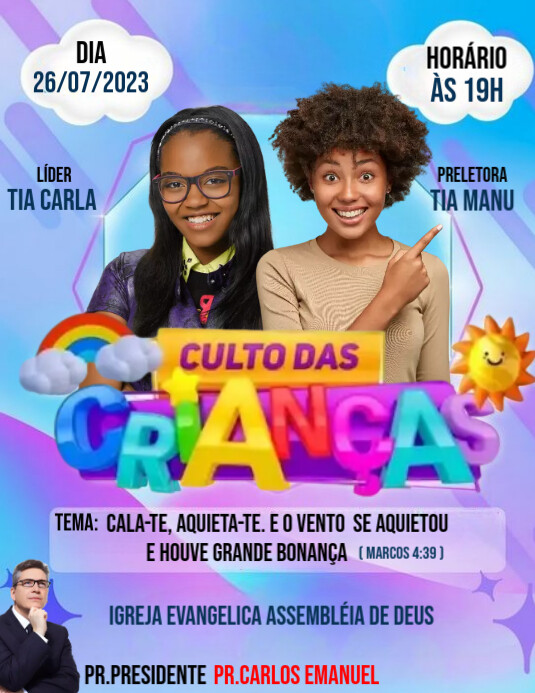 culto de crianças Ulotka (US Letter) template