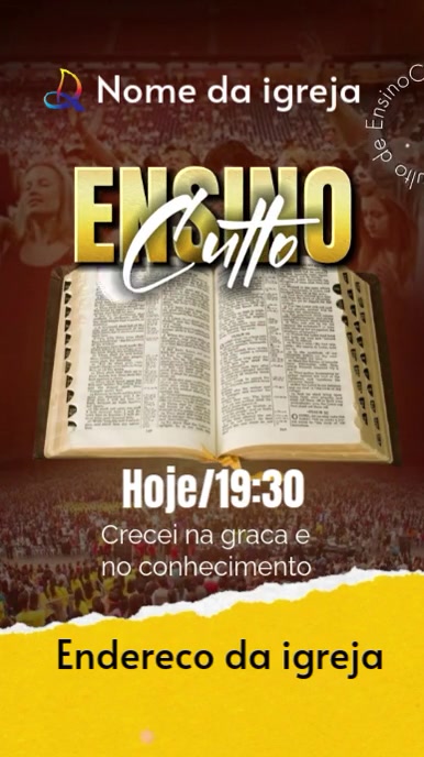 culto de iglesia Reel do Instagram template