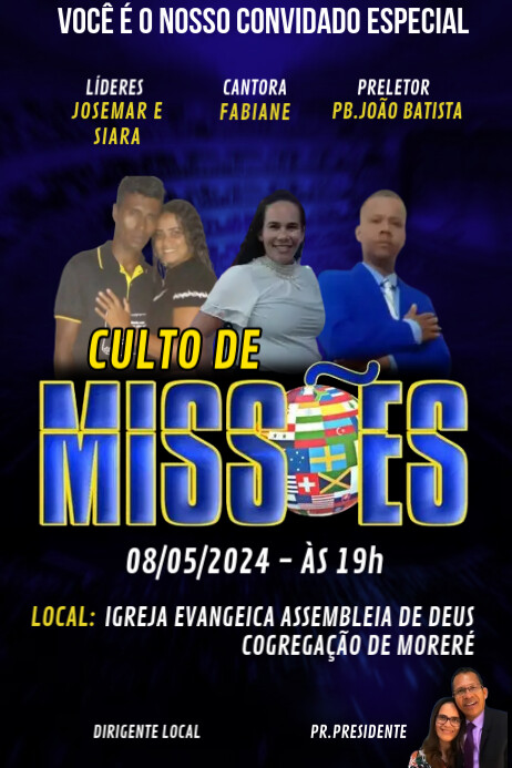 CULTO DE MISSÕES Poster template