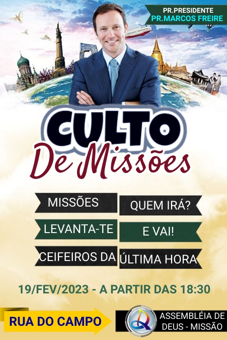 Culto de Missões Poster template