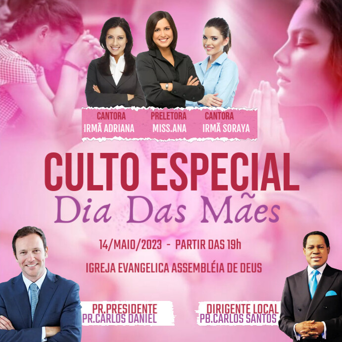 Culto dia das mães Instagram Post template