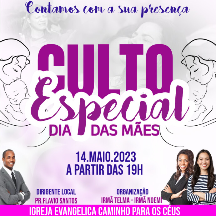 Culto especial dia das mães Instagram Post template