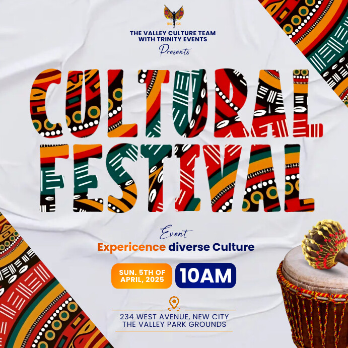 Cultural Festival instagram post flyer design Wpis na Instagrama template