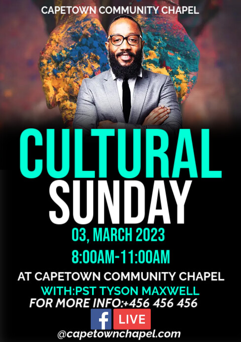 Cultural Sunday flyer poster (1) A3 template