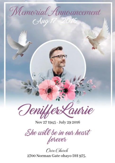Cumulus Clouds Funeral Program Video Template A3
