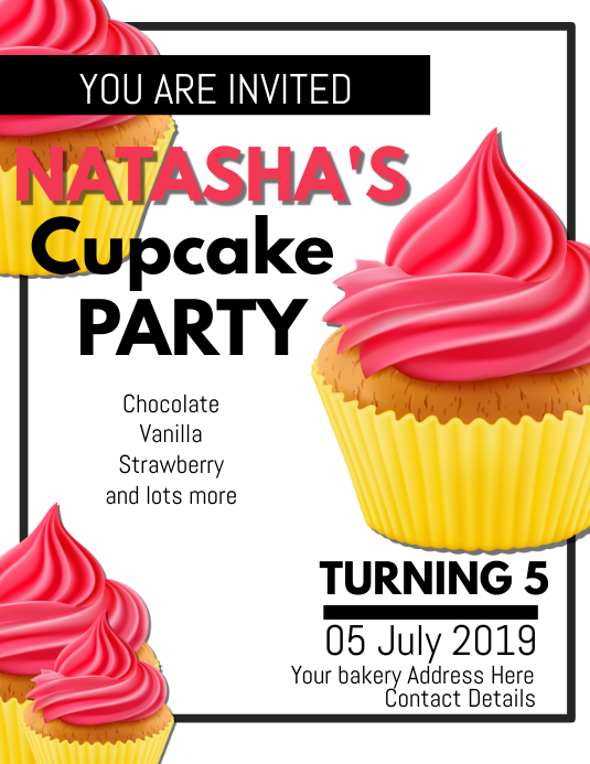 CUP CAKE BIRTHDAY FLYER TEMPLATE