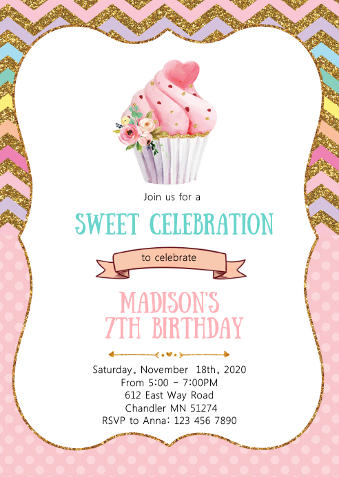 Modele Invitation De Fete D Anniversaire De Petit Gateau Et Muffin Postermywall Modele Invitation De Fete D Anniversaire De Petit Gateau Et Muffin Postermywall