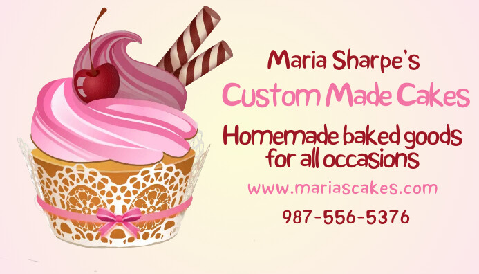 Copy of Cupcake Baking Business Card Template | PosterMyWall