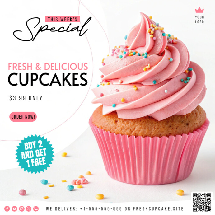 Cupcake Banner Instagram Post template