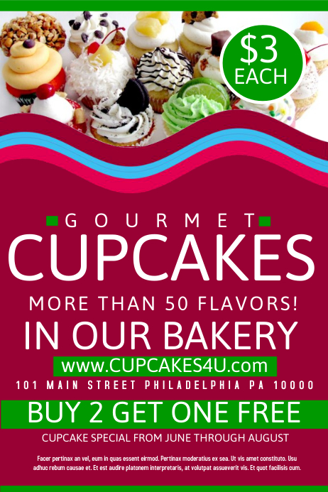 Cupcake Flyer Template Postermywall