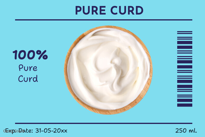 curd Yogurt label - template | PosterMyWall