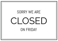 Currently closed back tomorrow Poskaart template