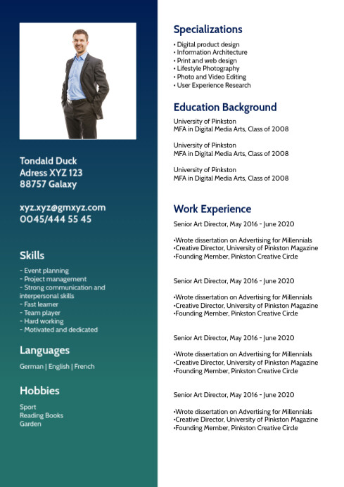 Curriculum Vitae Lebenslauf Skills Card Template Postermywall Lebenslauf Mfa