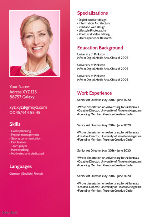 Sjabloon Cursus Curriculum Vitae Vaardigheden Kaart